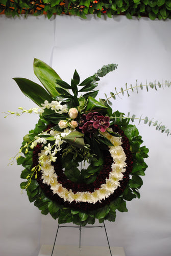Couronne de sérénité blanche violette et verte